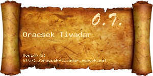 Oracsek Tivadar névjegykártya